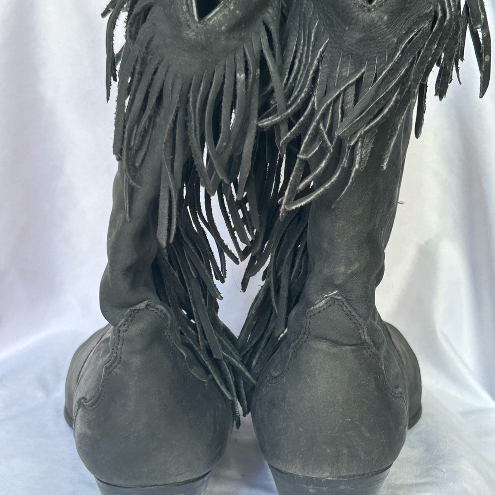 Vintage Durango Black Fringe Western Boots